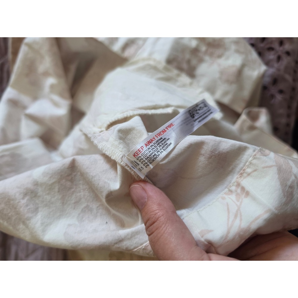 FREE PEOPLE Meet Me in Maui Floral Cream Cottagecore Baby Doll Mini Dress sz M - Picture 5 of 8